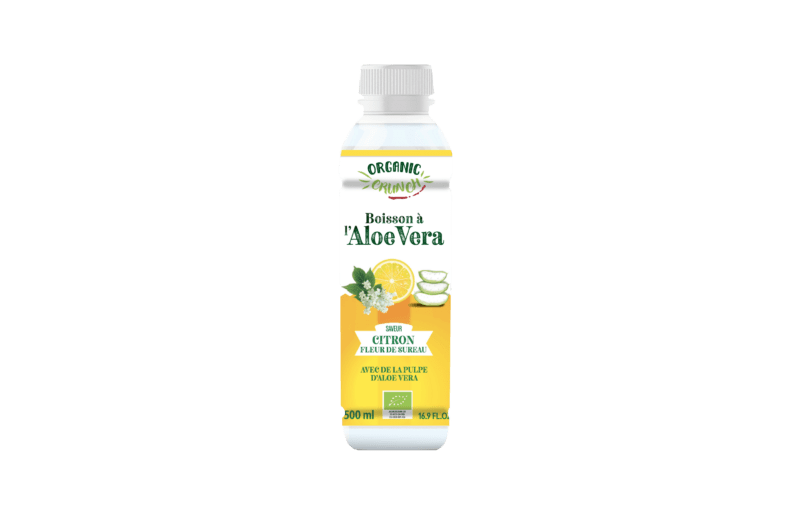 Boisson à l'aloe vera saveur citron fleur de sureau