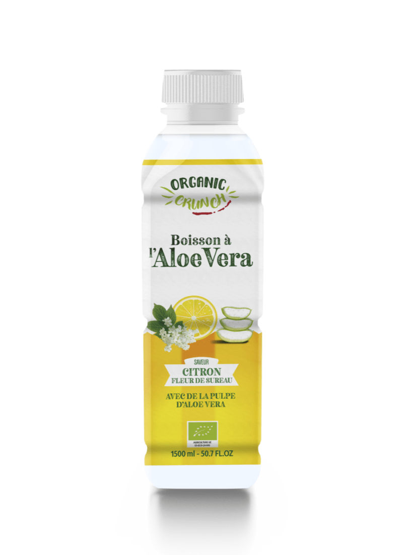 Boisson à l'aloe vera saveur citron fleur de sureau